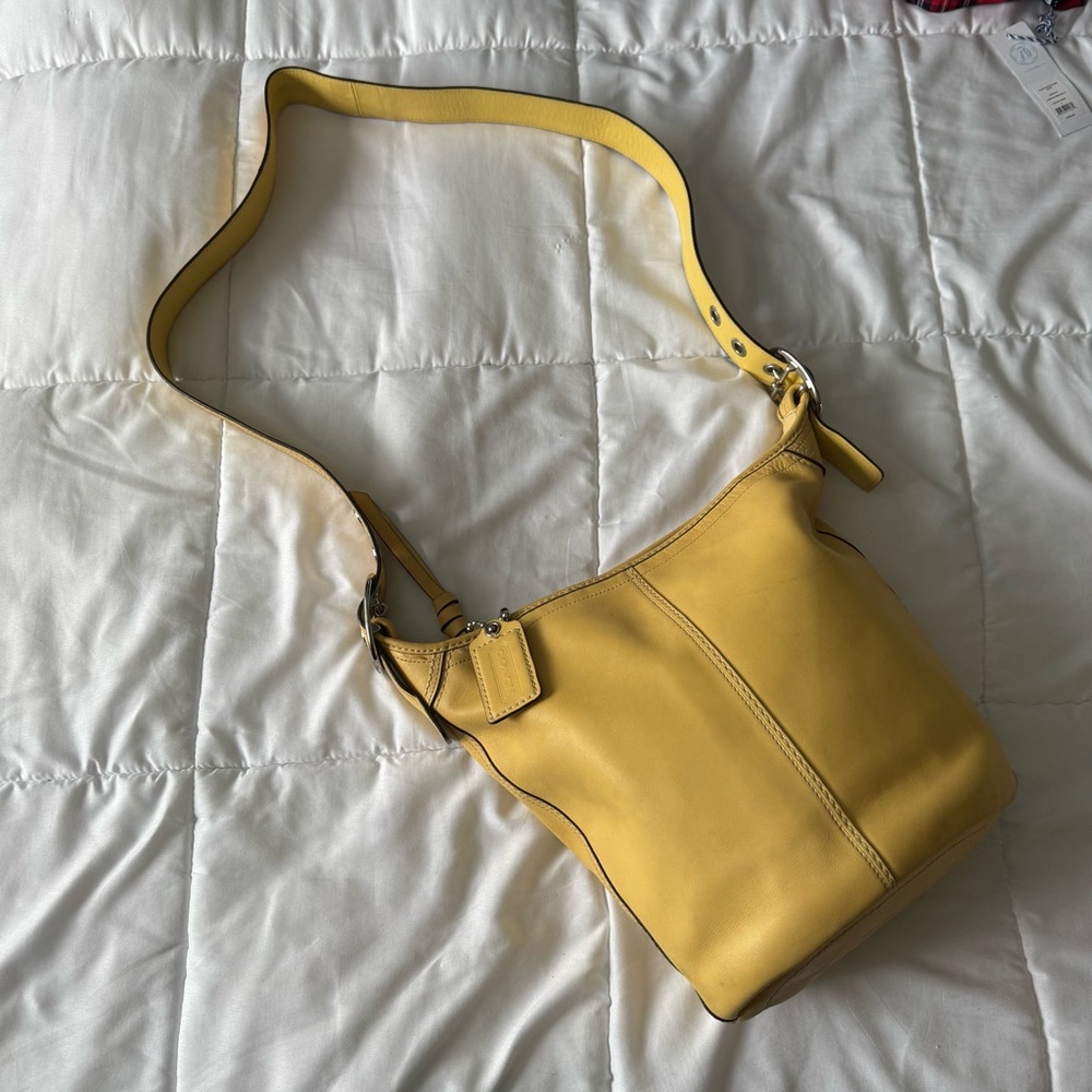 Coach Vintage Bleecker Canary Yellow Bucket Duffle Bag